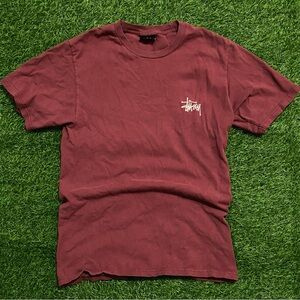 Stussy Basic Logo Tee Burgandy